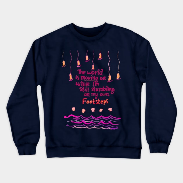 moving world Crewneck Sweatshirt by inazim